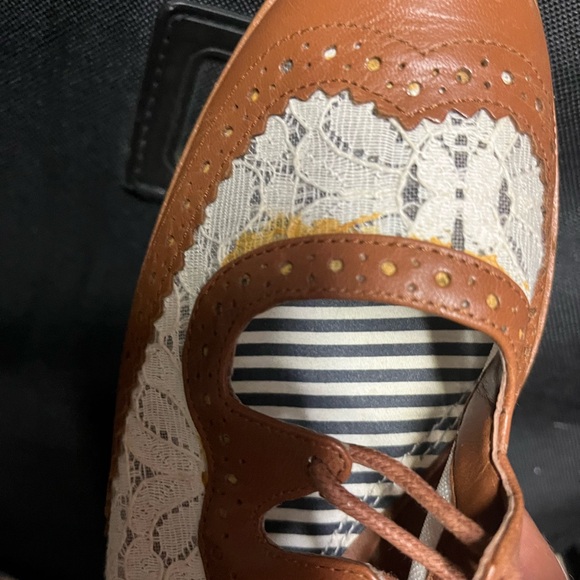 Brown and Cream Women's Lace-Up Shoes - Picture 5 of 5